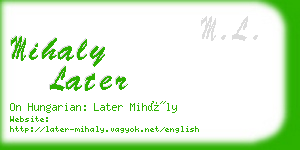 mihaly later business card